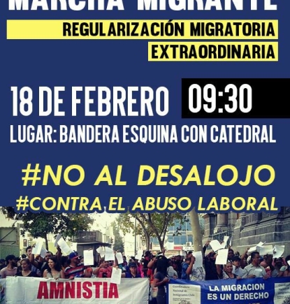 Coordinadora Nacional de Inmigrantes convoca marcha hacia La Moneda