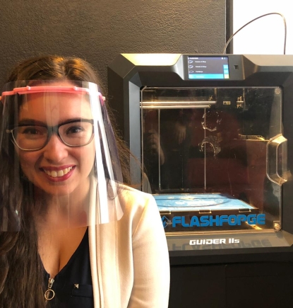 Daniela Retamales, directora de Prótesis 3D:  “Ya hemos impreso más de 5 mil protectores faciales”